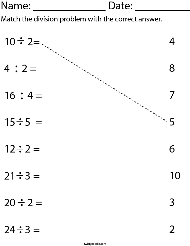 division-matching-math-worksheet-twisty-noodle